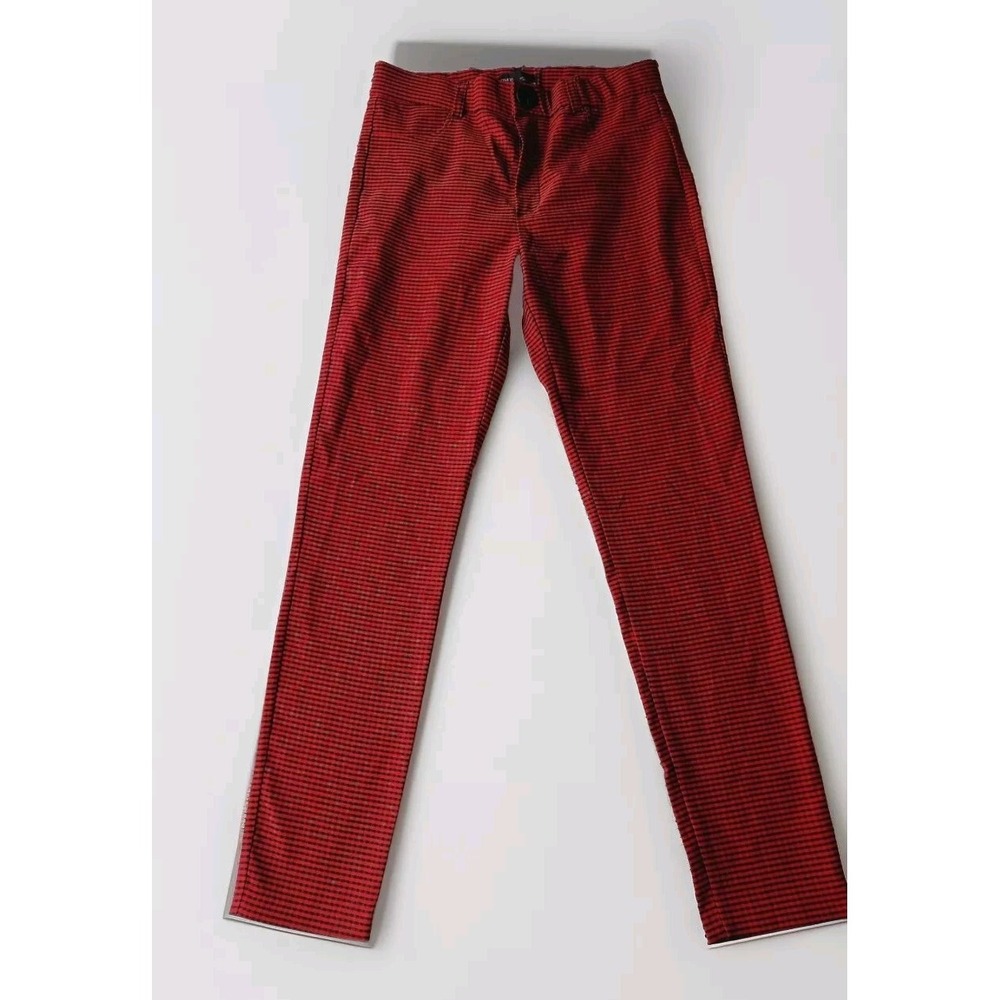 Zara Women's Pant Red High- Waisted Skinny Light Weight No Pockets Size L
